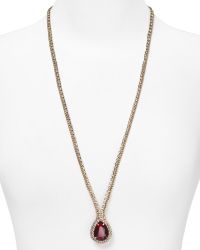 Cara Accessories Stone Pendant Necklace 32 - Lyst