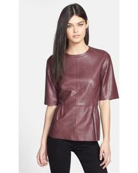 Trouvé Trouvé Leather Peplum Top - Lyst