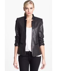 Trouvé Trouvé Foiled Faux Leather Trim Blazer - Lyst