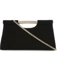 dune black suede clutch bag