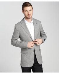 Joseph Abboud Grey And Black Check Wool Two-Button Blazer - Lyst