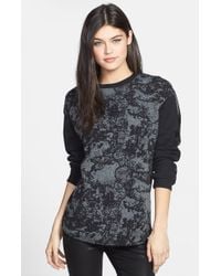 Trouvé Textured Front Faux Leather Trim Sweatshirt - Lyst
