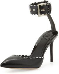 B Brian Atwood Migita Stripetrim Anklewrap Sandal - Lyst