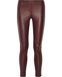 Adam Lippes Leather Skinny Pants - Lyst