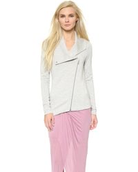 Helmut Lang Villous Zip Up Sweatshirt - Grout Heather - Lyst