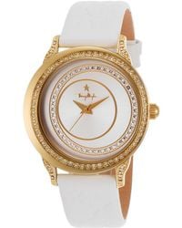 Thierry Mugler Women'S White Genuine Leather Silver-Tone Dial - Lyst