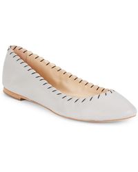 Loeffler Randall Karlotta Topstitched Leather Flats - Lyst