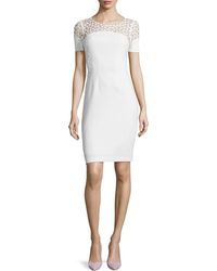 Elie Tahari Suzie Sheath Dress W/ Crochet Top - Lyst