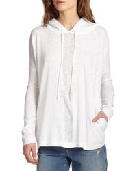 Vince Cotton Slub Hooded Top - Lyst