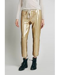 gold metallic joggers