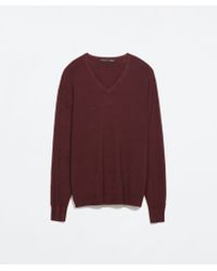 Zara V-Neck Viscose Sweater - Lyst