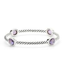 David Yurman Pre-Owned: Sterling Silver 10X8Mm Oval Amethyst Bangle - Lyst
