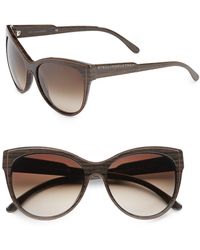 Stella McCartney Woodgrain-Print Plastic Oversized Cat'S-Eye Sunglasses - Lyst