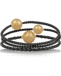 Giles & Brother Set Of Three Gold And Gunmetal-Plated Bracelets - Lyst