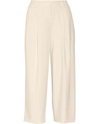 DKNY Cropped Crepe Wide-Leg Pants - Lyst