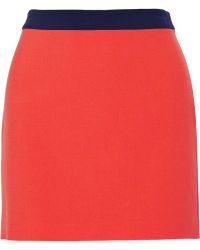 Diane von Furstenberg Sloane Color-Block Stretch-Crepe Mini Skirt - Lyst