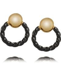 Giles & Brother Gold And Gunmetal-Plated Earrings - Lyst
