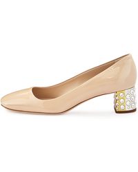 miu miu pumps with jeweled heels