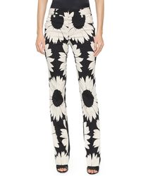 Alice + Olivia Alice + Olivia Highwaisted Eddie Floral Pintuck Pants - Black/Natural - Lyst