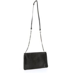Christian Louboutin Black Leather Studded 'Loubiposh' Shoulder Bag - Lyst
