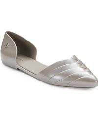 Melissa Petal Point Toe Metallic Jelly Flats - Lyst