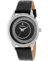 Thierry Mugler Women'S Black Genuine Leather Black Dial - Lyst