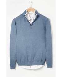 elbow wool sweater mango patches merino man lyst blend patch