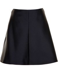 Carven A-Line Satin Skirt - Lyst