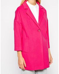 Helene Berman One Button Swing Coat - Lyst