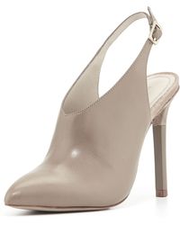 Pour La Victoire Zen Point-Toe Leather Slingback Bootie - Lyst