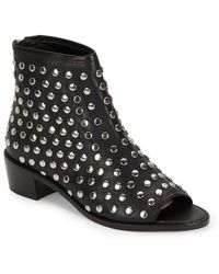 Loeffler Randall Studded Open-Toe Leather Booties - Lyst