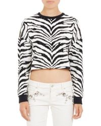 Emanuel Ungaro Zebra & Madame Du Barry Cropped Sweatshirt - Lyst