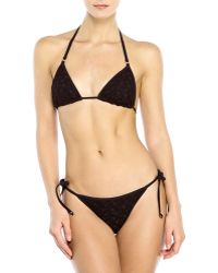 Chlo Chloe Scallop Edge Triangle Bikini In Black Lyst