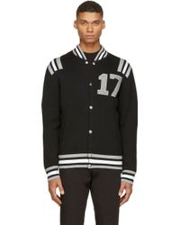 Givenchy Black Knit Bomber Style Cardigan - Lyst