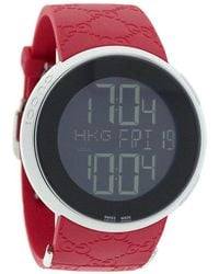 Gucci Men'S 114 Series Red Rubber Digital Dial - Lyst