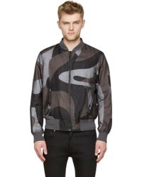 Alexander McQueen Grey Organza Overlay Bomber Jacket - Lyst