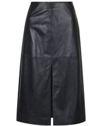 Topshop Leather Split Front Skirt By Boutique - Lyst