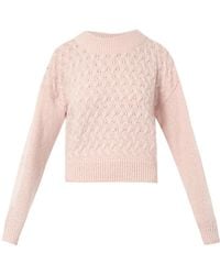 Lover Basket-Knit Cropped Sweater - Lyst