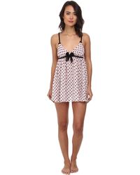Betsey Johnson Bow Flocked Chiffon Babydoll - Lyst