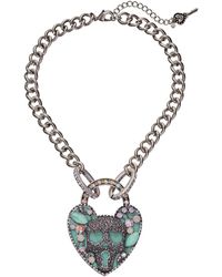 Betsey Johnson Lady Lock Large Padlock Skull Frontal Necklace - Lyst