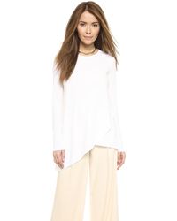 DKNY Long Sleeve Tee With Layered Front - White - Lyst