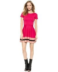 RED Valentino Stripe Hem Flare Dress - Ribes - Lyst