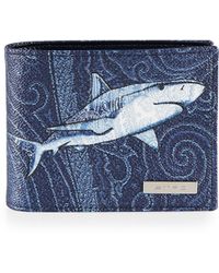 Etro Shark-Printed Wallet - Lyst