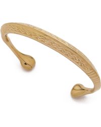 Aurelie Bidermann Tribal Engraved Bracelet - Gold - Lyst