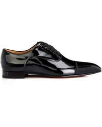 Christian Louboutin Greggo Patent-Leather Lace-Up Shoes - Lyst