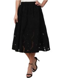 Sam Edelman Embroidered Midy Skirt - Lyst