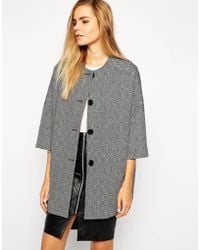 Helene Berman Kimono Coat With Welt Pocket - Lyst