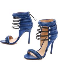 L.a.m.b. Katelyn Suede Sandals - Intense Blue/Black - Lyst