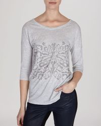 Karen Millen Tee - Crystal - Lyst