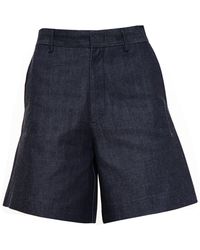Acne Studios Tail Raw Denim Shorts - Lyst